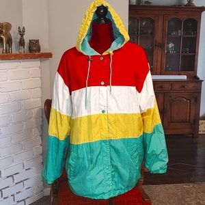 British Mist Reversible Windbreaker Vintage Colorblock
